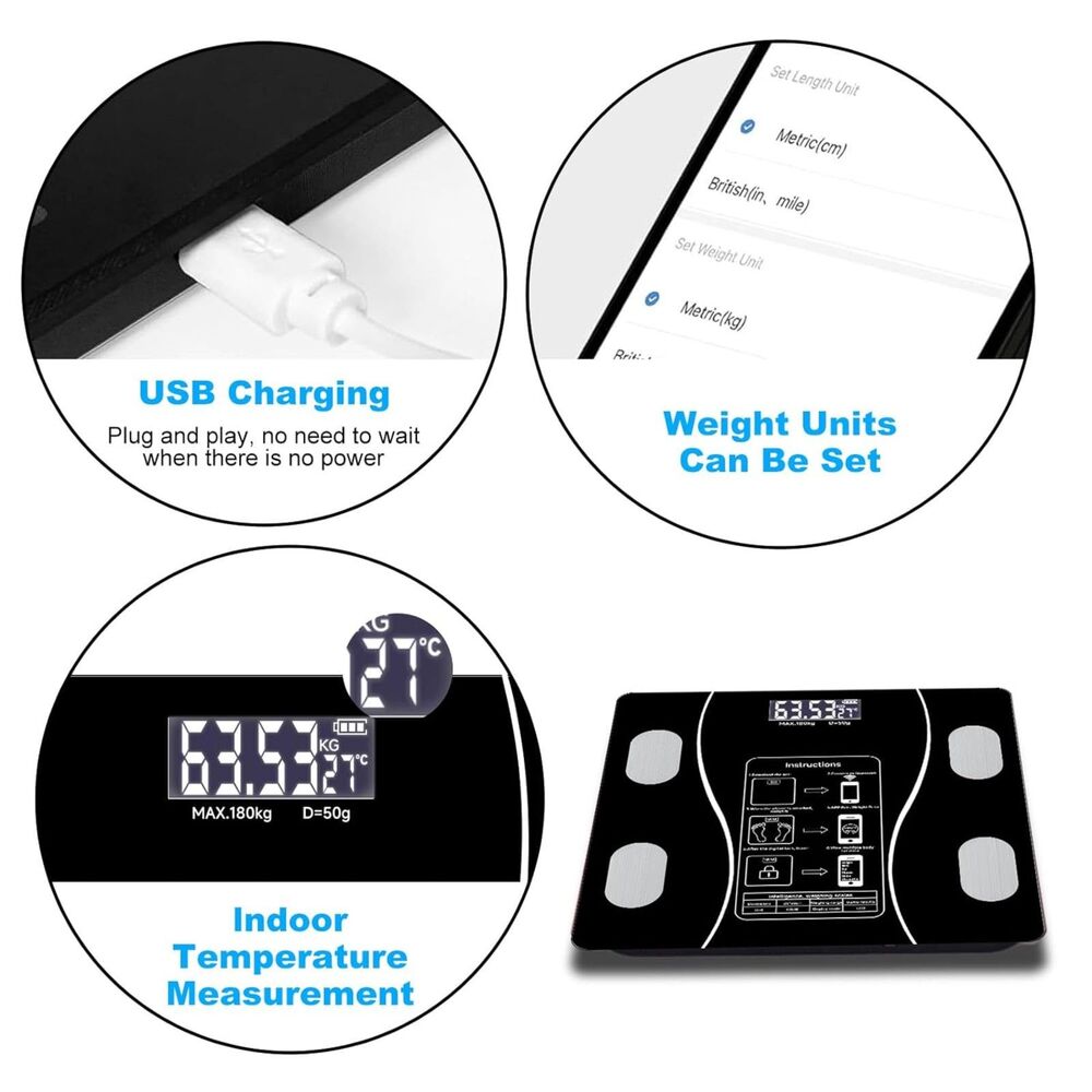 NIB Smart Bluetooth Body Fat Scale – Your New Ultimate Fitness Sidekick! - Picture 3 of 9